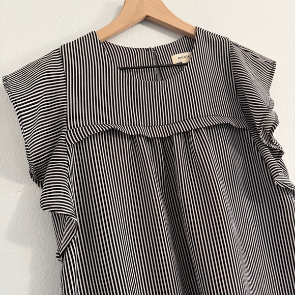 Monteau - Striped Ruffle Blouse - Picture 3 of 8